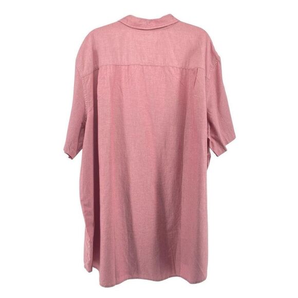 The Foundry Men’s 3XLT Garnet Rose Stretch Cotton Button Shirt Short Sleeve NWT - Picture 3 of 11